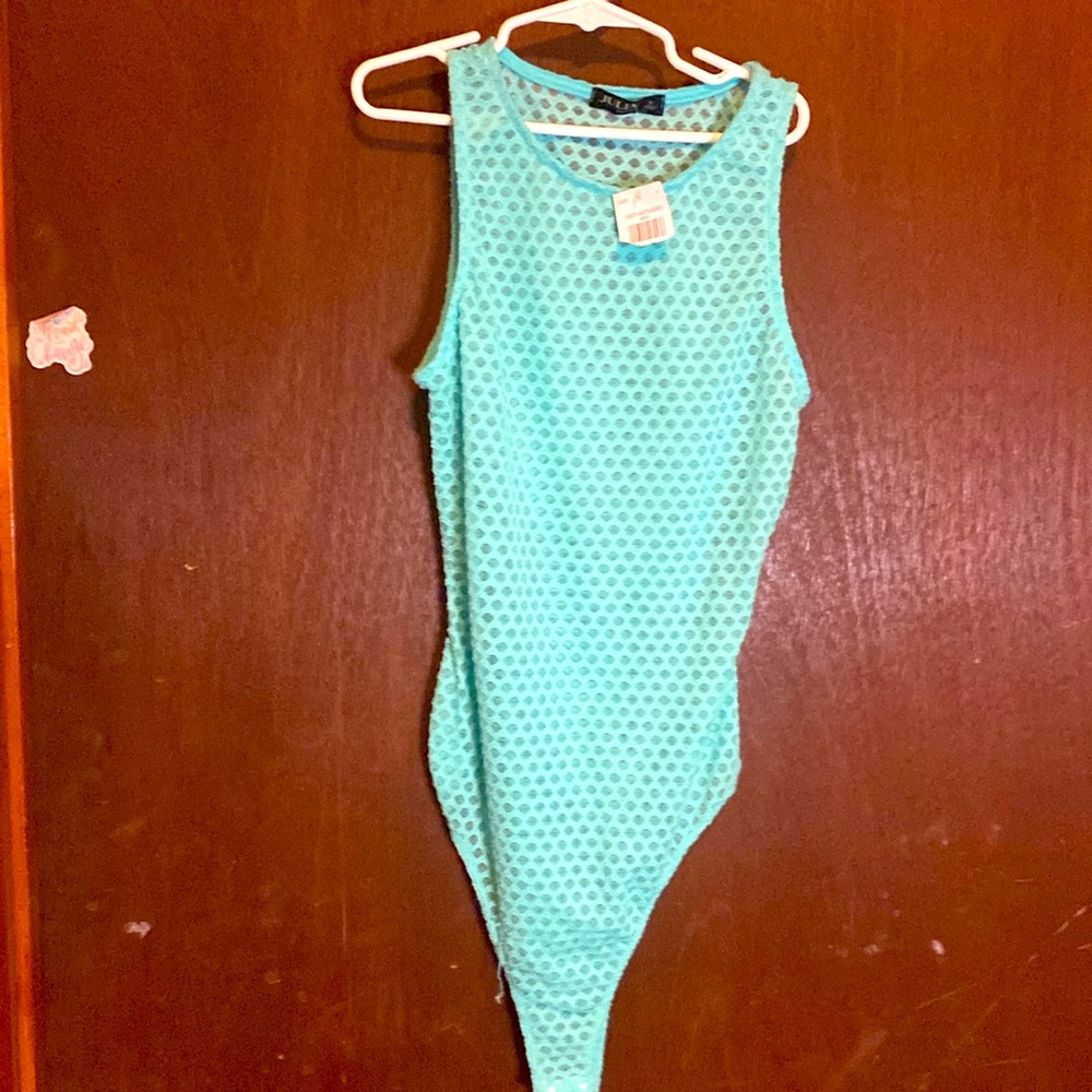 NWT unworn semi-sheer sea form sleeveless bodysuit